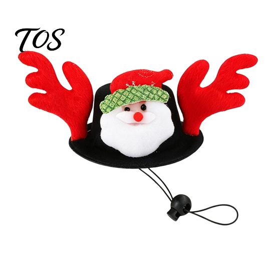 Festive Goose Clothing Accessory Christmas Porch Accessory, Deer Antler Hat, Plush Elk Santa Tree Collar, Statue Hat Apparel for 23 Inch Outdoor Yard