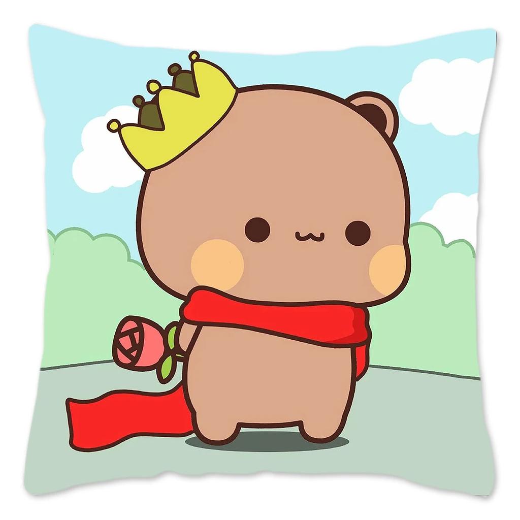 Bubu and Dudu Pillow Case Home Decoration Polyester Cushion Cover for Sofa Throw Pillow Cover Funny Cute Panda Bears Printing