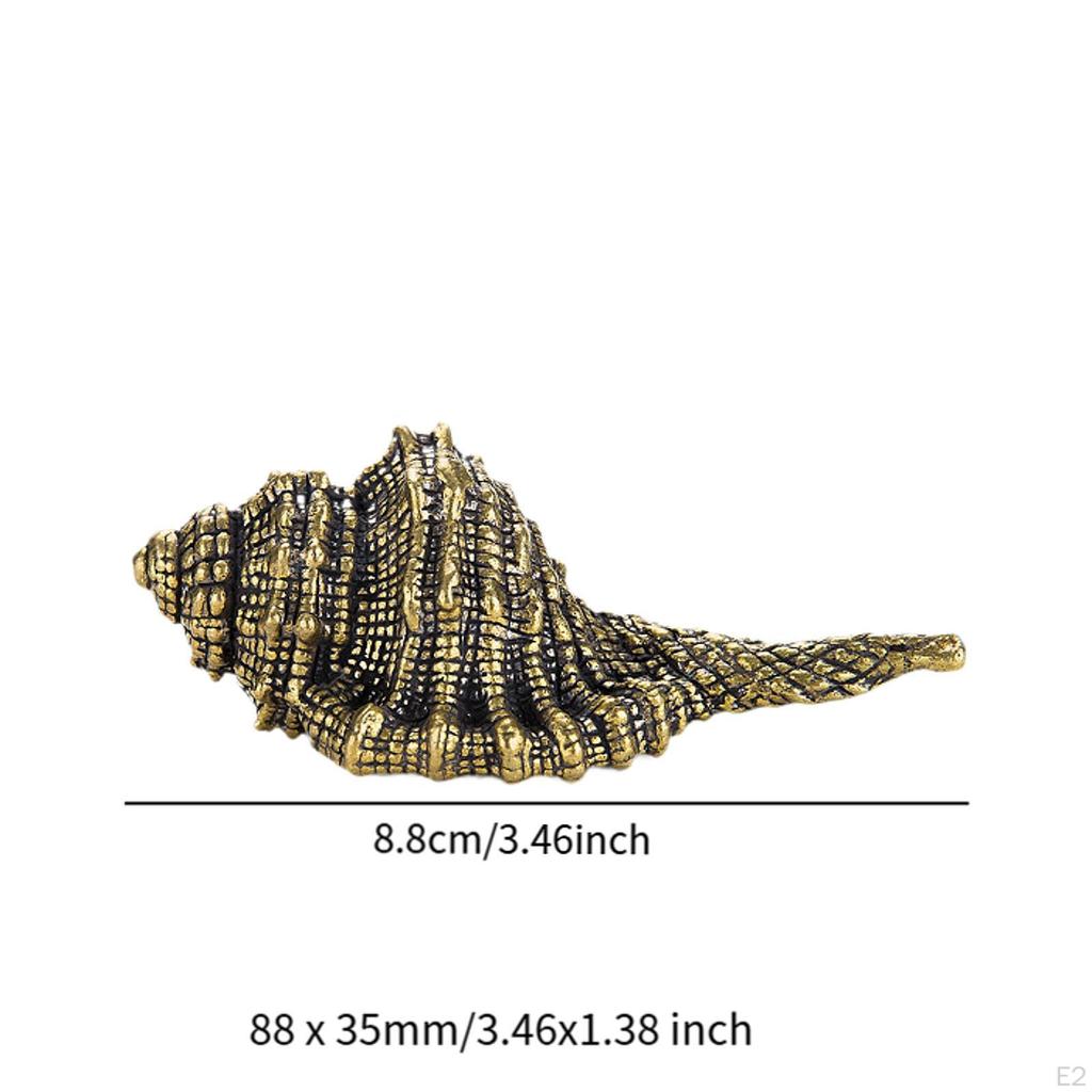 Латунная раковина, медные поделки, фигурка морского животного 8,8 см, мини-декоративное украшение для шкафов