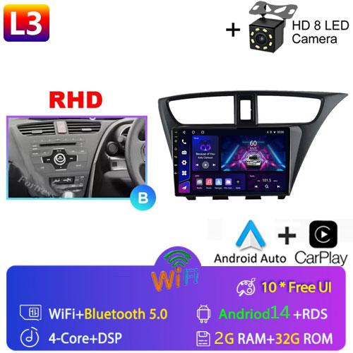 Fortress For Honda CIVIC Hatchback 2012 - 2017 Car Radio Android Multimedia Video Player Navigation GPS Stereo HU No 2 Din 2din
