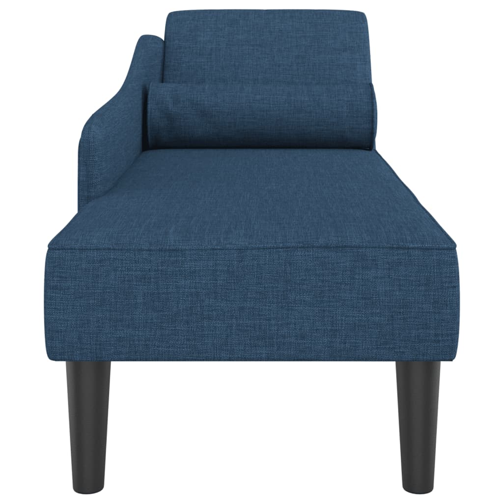 Blue Fabric Chaiselongue with Cushion