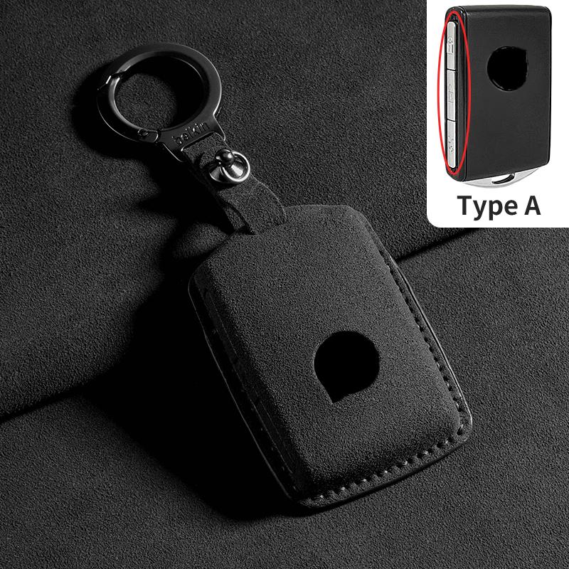Suede Car Key Case Cover For Volvo S60 S90 XC40 XC60 XC90 V60 V90 T6 T8 Auto Keychain Protector Shell Fob Decorative Accessories