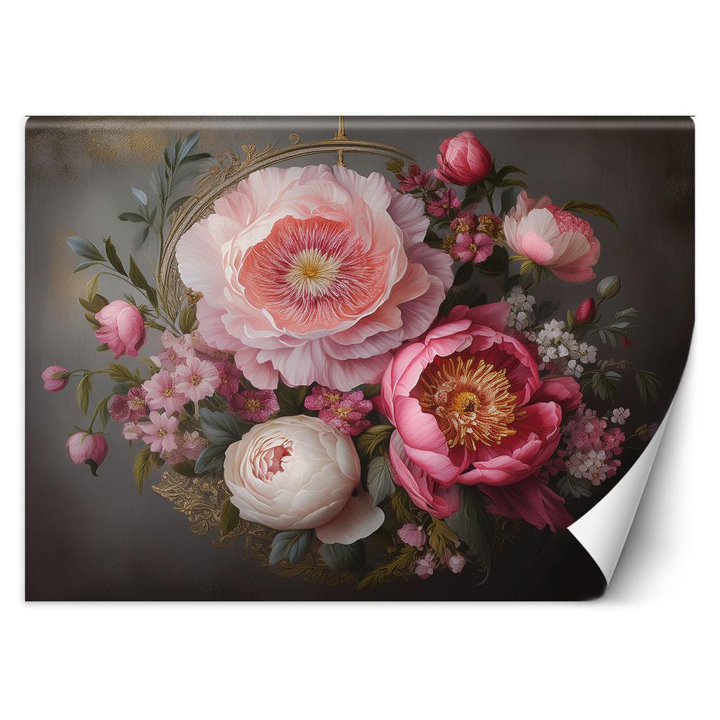 Wallpaper Natural Foliage Flowers Pink