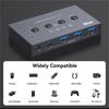 USB 3.2 Switch: 4 USB-A inputs, 3 USB 3.2 outputs, 1 USB-C output with Hub.