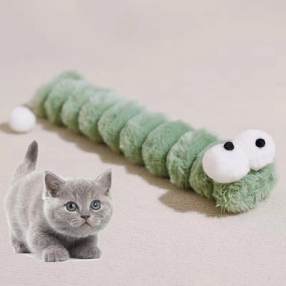 Плюшевая игрушка-грызун Caterpillar Cat, устойчивая к укусам и царапинам, интерактивная, для объятий, мягкая, комфортная, устойчивая к жеванию, игрушка-пиналка для кошек