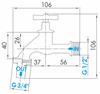 Garden Tap 1/2" Brass Mushroom Valve