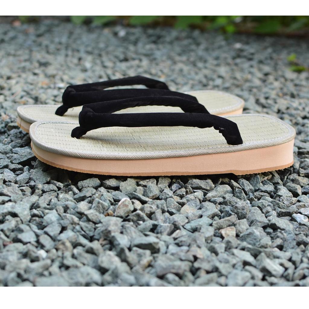 Sponge Black Made in Black L [Takeharu] Setta, Sole, Tatami, Thong, Sandals, Japan, Men's, Plain, Square, Painless, Tatami,