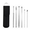 Ear Cleaning Tool Stainless Steel Ear Pick Kit &1Pc Storage Bag Earwax Remover Tool
