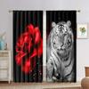 Новые розы, леопарда, тигра, дикого животного, узор, высокая затемняющая штора для спальни, гостиной, 2 панели, затемняющая штора, новые
