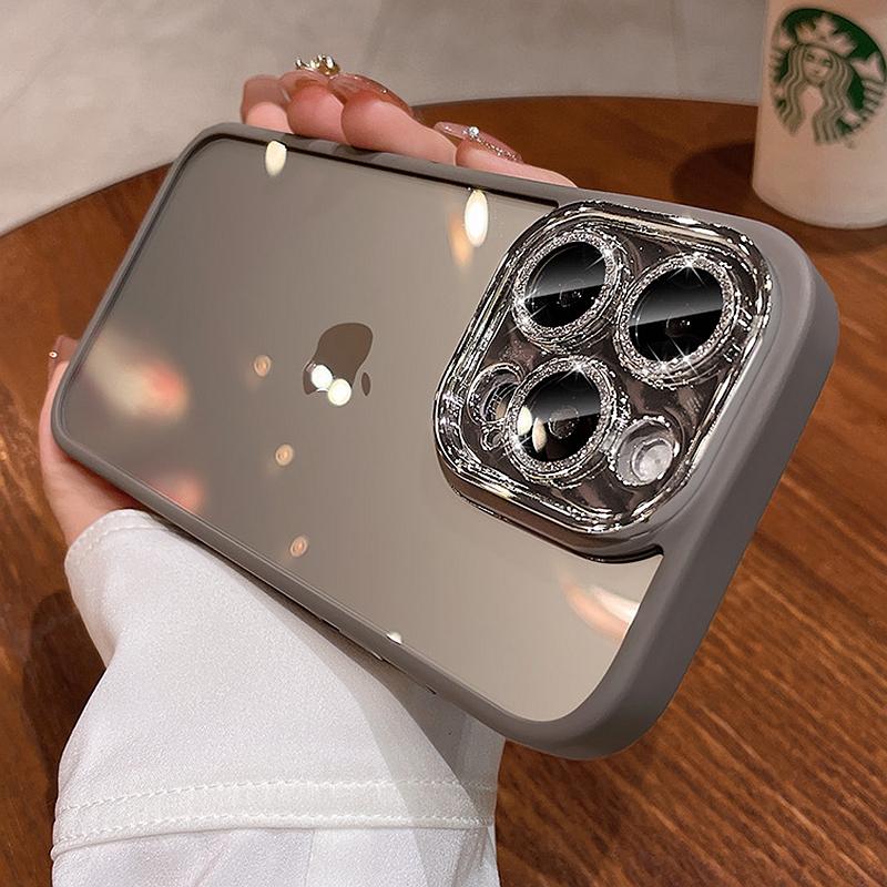 Роскошный блестящий прозрачный чехол для телефона для iPhone 11 12 13 14 15 Pro Max Plus противоударный прозрачный чехол-бампер с бриллиантами