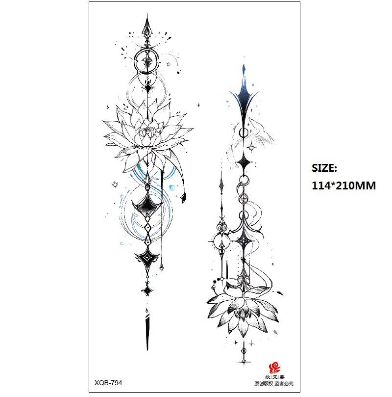 Набор наклеек для татуировки «Бабочка Роза Цветок» из серии «Эмми Блэк» на водную бумагу