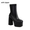 Short Stretch Boots for Women Super Thick High Heel Gold Shoes Silver Chunky Platform Winter Sexy Women Boots