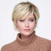 Европейская и американская женская мода Короткий прямой светлый парик Натуральный вид Пушистый синтетический парик