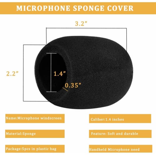 ZOYUBS Microphone Sponge Windproof Cover, High-Density Microphone Sponge, Thick Sponge Microphone Windscreen, Nick Filter Sponge Cover, Sponge Cotton