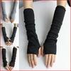 Women Long Section Half Finger Gloves Long Arm Sleeve