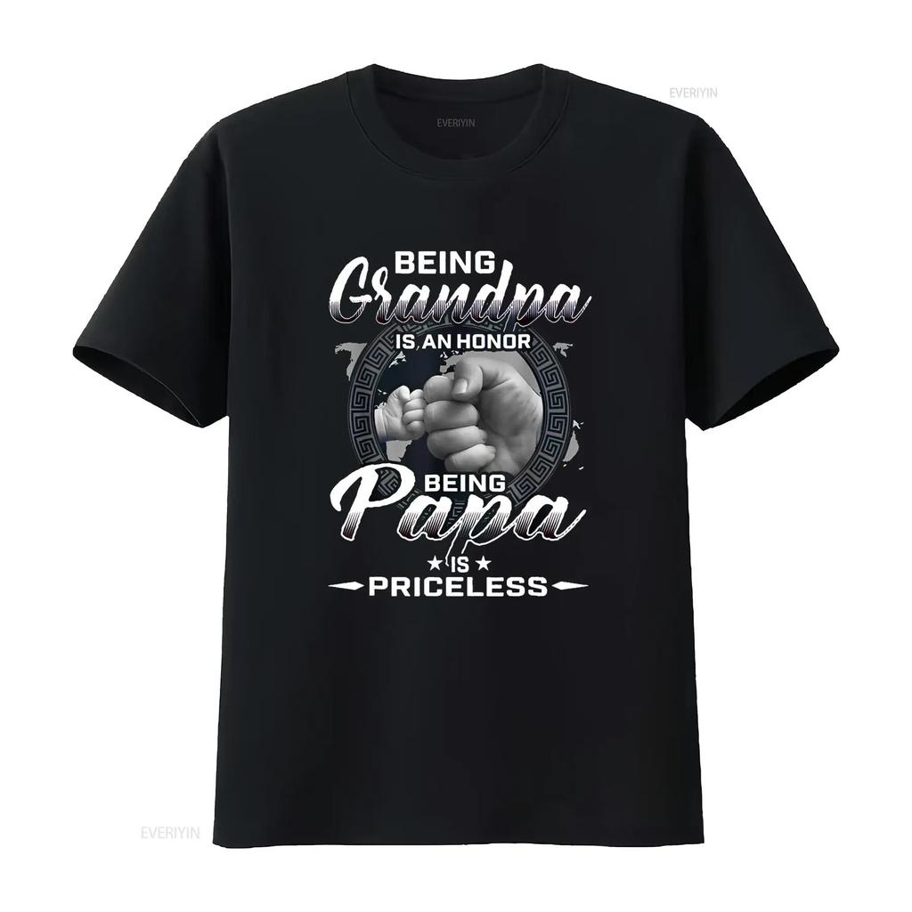 Being Grandpa is an Honor Papa Priceless Father T Shirt vintage Washed Versatile Casual homme Unisex Soft graphic
