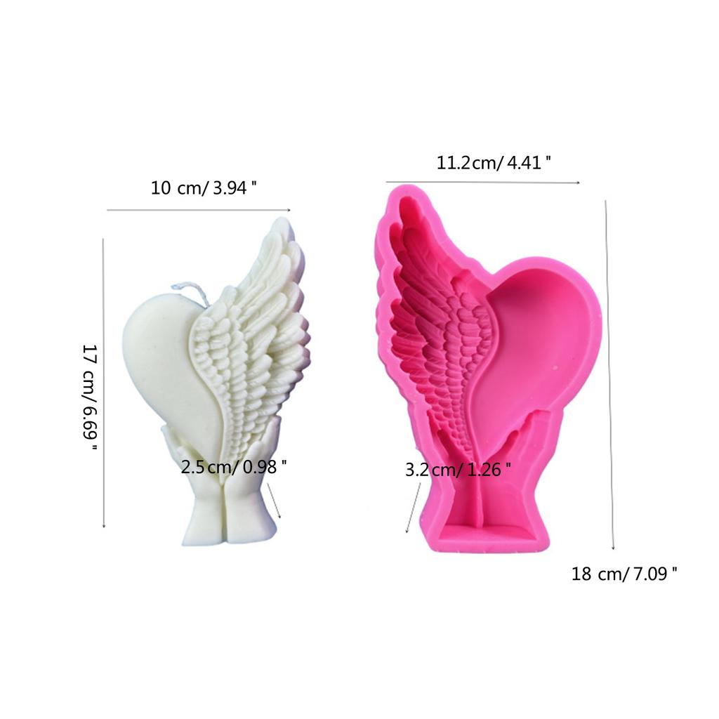 Hands Holding Heart Wing Silicone Mould Candle Molds Love Heart Casting Molds Handmade Resin Molds DIY Baking Molds