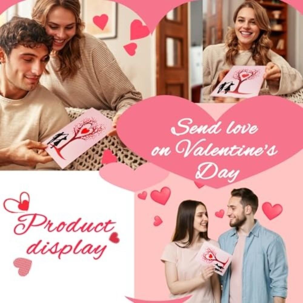 Романтическая Тема Открытка на Годовщину Механизм Pop-Up Дизайн Дерево Сердец 3D Открытка Дерево Любви 3D Подарочные Открытки Празднование Свадьбы