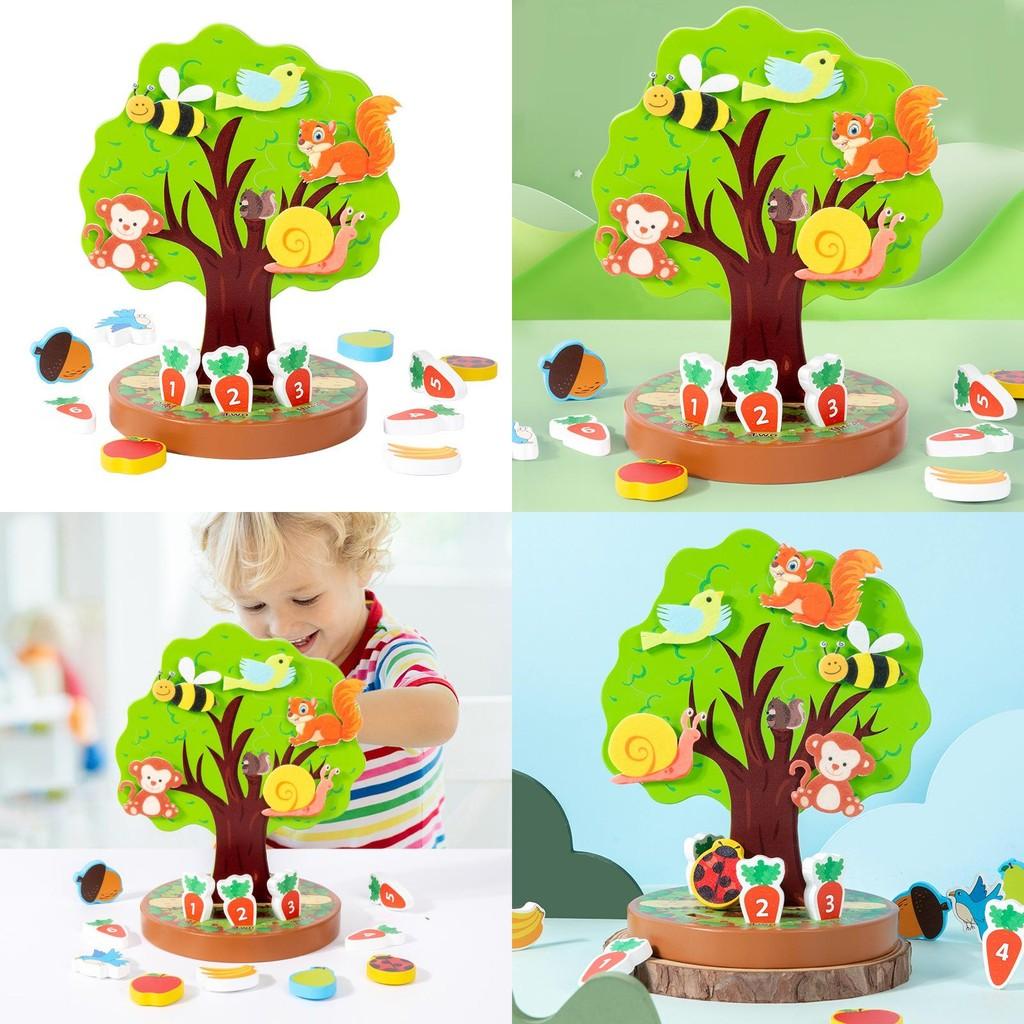 Wooden Educational Toy For Kids With Animal And Fruit Felt Stickers For Early Learning