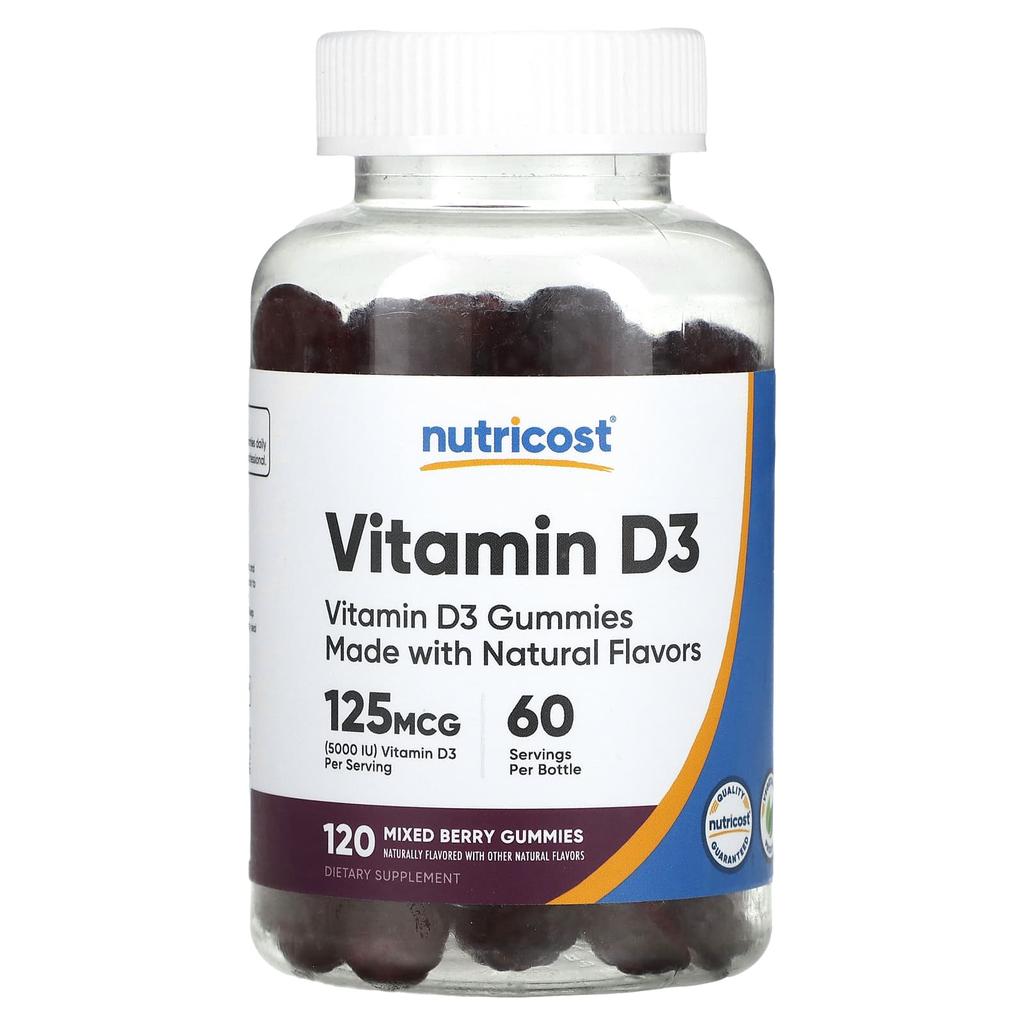 Vitamind3 Gummies, Mixed Berry, 120 Gummies (62.5Mg per Gummie)