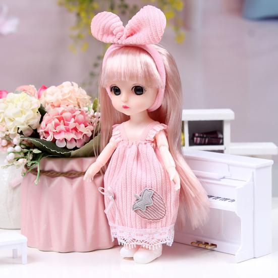 17cm Practical Princess Doll Replaceable Compact 13 Joints Movable Rich Facial Details BJD Dolls with