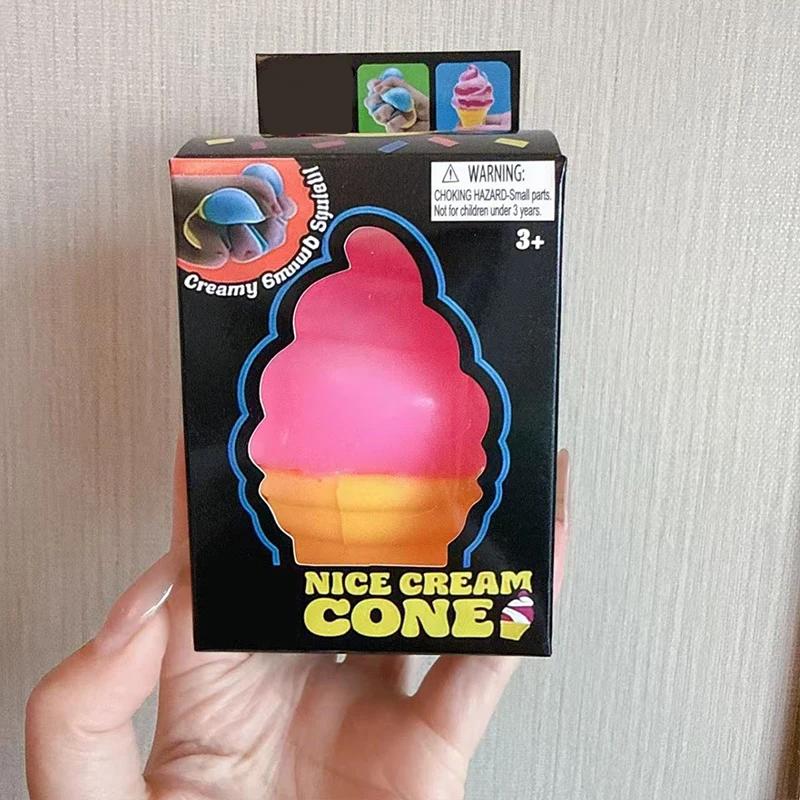 Милая серия игрушек-сквиши в виде рожка мороженого Подтвердите стиль Blind Box Игрушки для снятия стресса Забавные игрушки Mystery Box Сюрприз Подарок