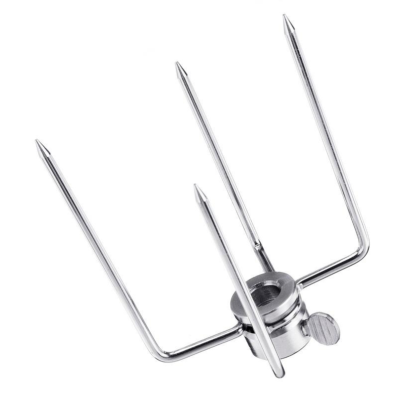 1set Stainless Steel Rotisserie Meat Forks Clamp Grill Meatpicks Barbecue Skewer With Locking Screw Quick Adjustments BBQ Tools