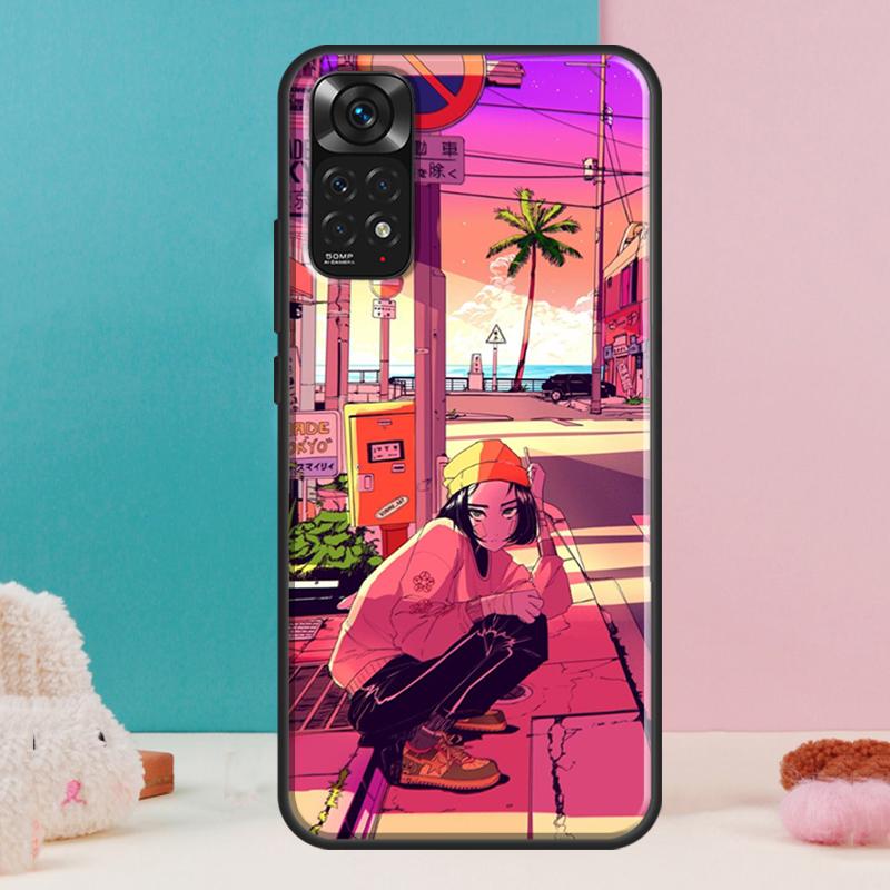 Чехол Vaporwave Glitch Anime для Xiaomi Redmi Note 14 12 11 9 10 13 Pro 9S 10S 11S 12S Redmi 13C 10C 12C 14C