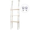 3 Tier Wall Hanging Shelf Wall Decor Decorative Creamy White Hanging Shelf Woven Rope for Bedroom