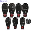 Jingyuqin 2/3/4/5/6 Buttons Remote Case Smart Key Shell For Chrysler Jeep Grand Cherokee 2008 - 2015 Fob Smart Key Case