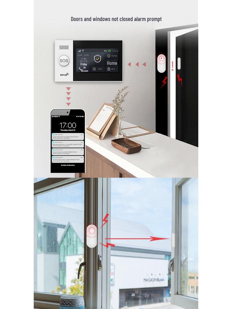 Tuya Dual Network WiFi+4G Alarm System with 4.3" Touchscreen