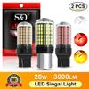 2pcs High Power Car LED Bulbs 1156 BA15S P21W BAU15S PY21W 1157 P21/5W T20 7440 W21W Canbus 144SMD Turn Signal Lamp Brake Reverse Tail Light 12V