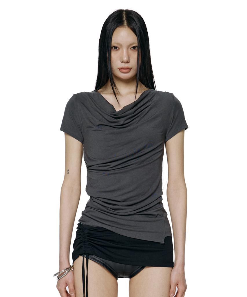 ROCKCAKE Drape Essential Top - Charcoal