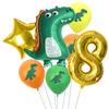 Воздушный шар для вечеринки с динозаврами Фольгированные шары-цифры для вечеринки с динозаврами для детей Украшения для вечеринки с изображением диких животных в джунглях Globos