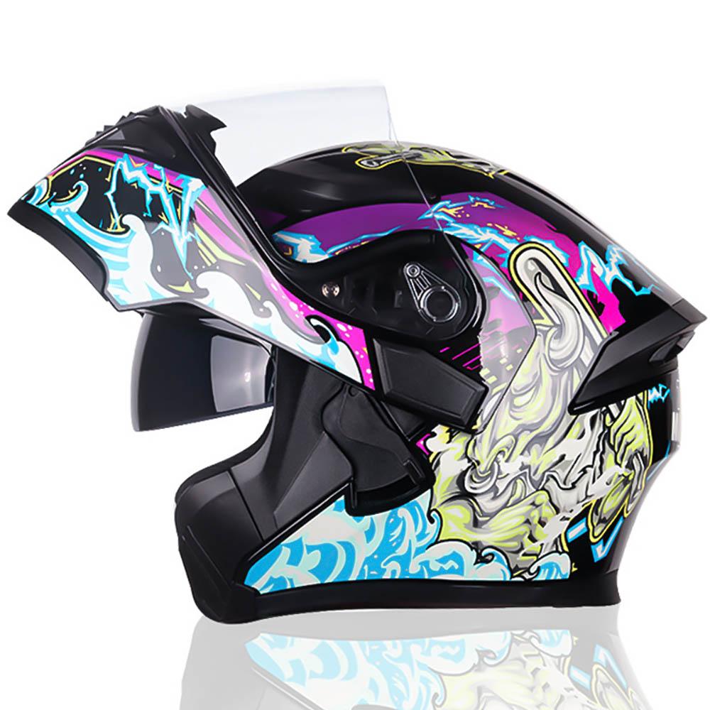 Мотоциклетный шлем Мотоциклетный шлем-интеграл Мотоциклетные аксессуары Мужской и женский Водонепроницаемый Солнцезащитный шлем Сертифицирован DOT