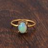 Ethiopian Opal Gemstone Ring, Yellow Gold Ring, 925 Silver Ring Prong Setting Ring, Stackable Ring, Women Ring, Designer Ring