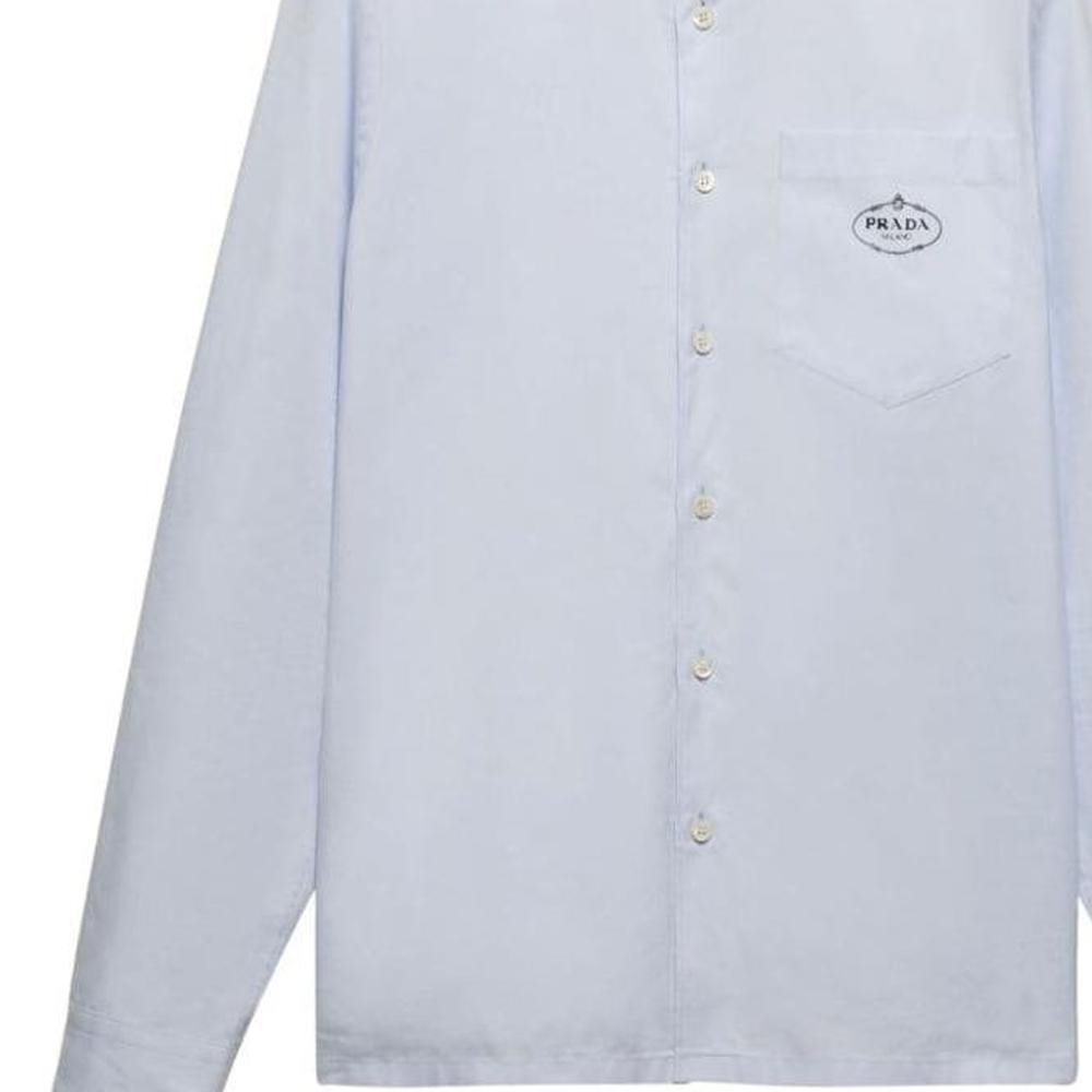 Prada 2010s logo-embroidered shirt UCN425-15MZ-F0012-S-221