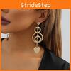 Elegant Gold Alloy Heart Shaped Dangle Earrings For Women Trendy 2023 Winter Fashion