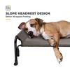 Veehoo Dog Outdoor Raised Dog Cot для большой охлаждающей кемпинговой кровати для домашних животных с наклонным подголовником для использования в помещении и на открытом воздухе, моющаяся и дополнительная серая кровать/кровать для собак,