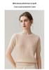 Lekasha 100% Pure Cashmere Short-Sleeve Round-Neck Pullover.