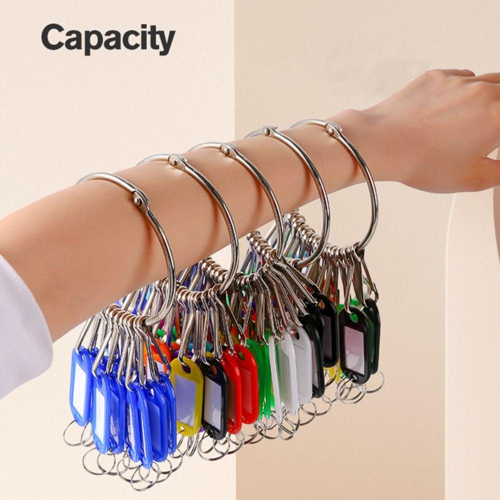 10/20/30/40 Pieces Transparent Window Key Ring Plastic With Number Plates Key Tags Metal Split Rings Key Chains