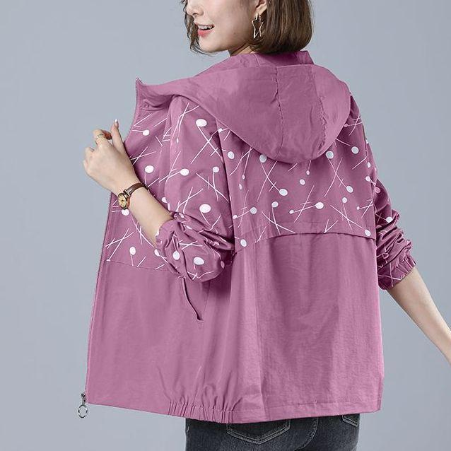 Spring Summer and Autumn Coat Women's Fashion Large Korean Edition Women's Windbreaker Thin Edition