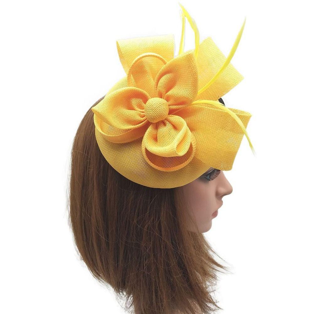 Solid Color Bride Headband Hepburn Style Wedding Headdress Fascinator Headpiece Wedding Party