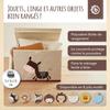 Bieco Boîte de rangement avec couvercle - Motif d'âne - Environ 65 l - 36 x 36 x 51 cm - Coffre à jouets pliable pour enfants