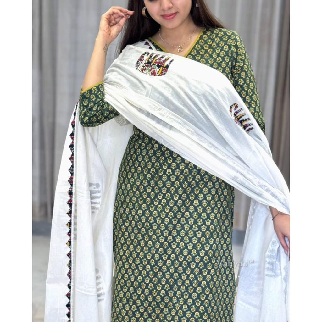 Индийский женский дизайнерский комплект курта брюки дупатта праздничная одежда топ туника курти платье VF-20255a