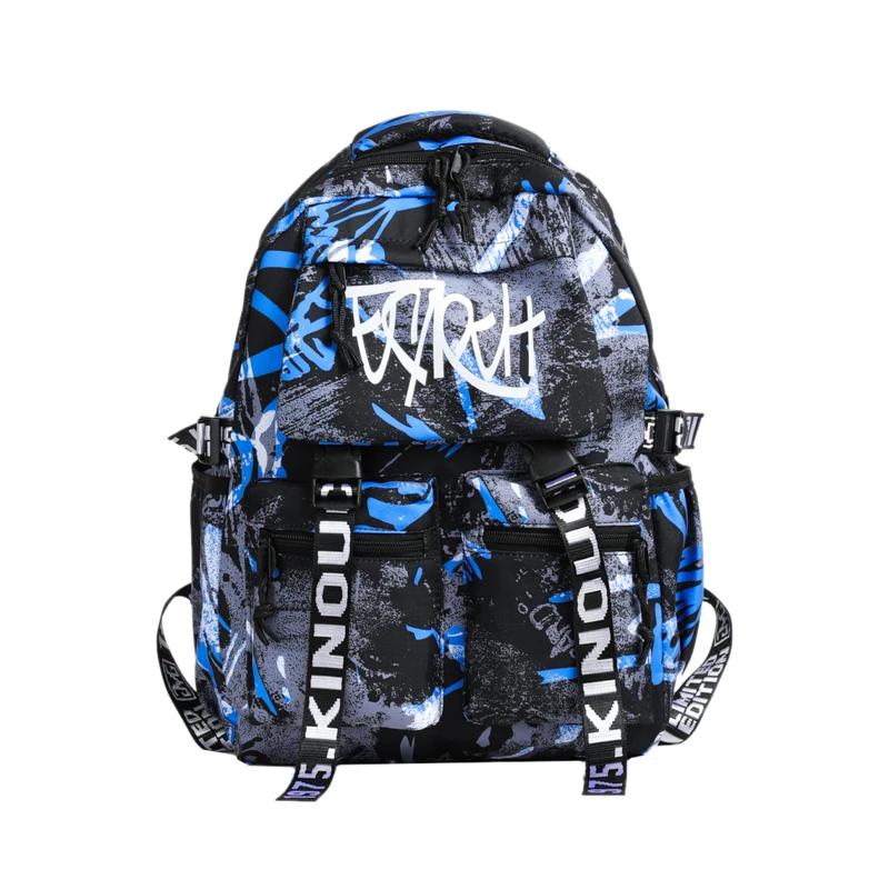 Большой вместительный мужской рюкзак с граффити, корейская версия, универсальная дорожная сумка, нейлоновая сумка