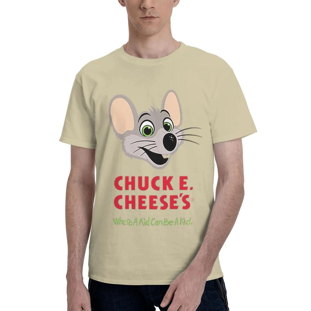 Chuck E Cheese 100 Cotton TShirt Mens Oversized T Shirts Men Crew Neck Short Sleeve S6XL