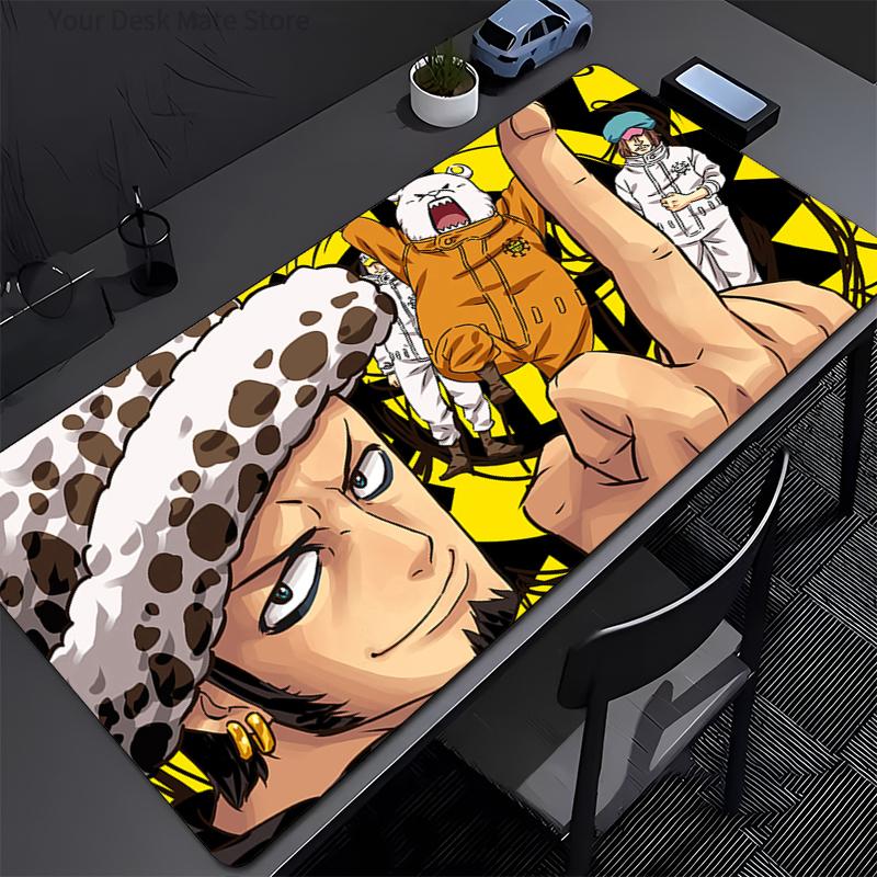 ONE PIECE Трафальгар Д Вотер Лоу Коврик для мыши Большой резиновый коврик для клавиатуры и мыши Нескользящий коврик для мыши для геймеров Подставка для чашки Компьютерный Аниме Коврик для мыши