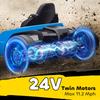 24V Electric Go Kart, Drift Kart with Adjustable Seat, Slow Start, 5-Point Harness, Music, for 6-12 Years, Blue