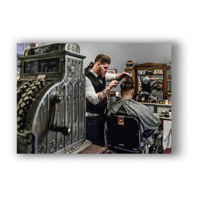 Винтажный набор холстов для парикмахерской - Трио современных эстетичных принтов для украшения салона